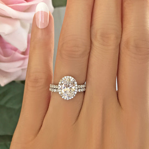3 ct Classic Oval Solitaire Set