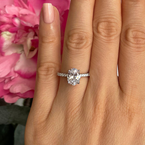 2.25 ctw Oval Accented Solitaire Ring - Rose GP