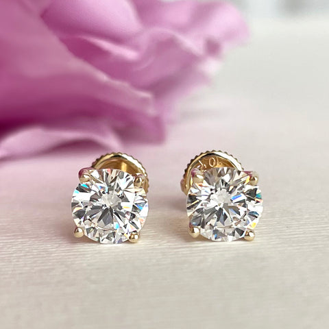 2 ctw 4 Prong Stud Earrings