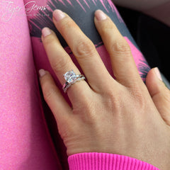 2 ct Cushion Art Deco Solitaire Set, 30% Final Sale