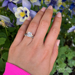 2 ct Cushion Art Deco Solitaire Set, 30% Final Sale