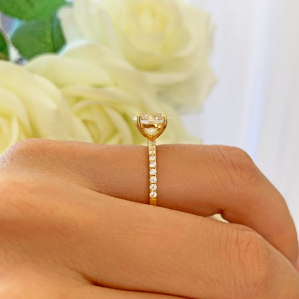 2.25 ctw Oval Accented Solitaire Ring - Yellow GP