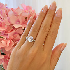 3.25 ctw Pear Accented Solitaire Set