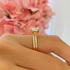 2.25 ctw Round Accented Solitaire Set - Yellow GP