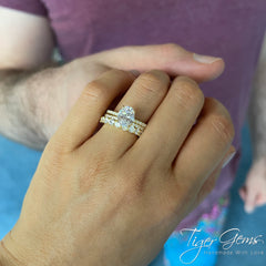 2.25 ctw Oval Accented Solitaire Set - Yellow GP