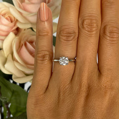 1 ct Classic V Style 4 Prong Solitaire Ring