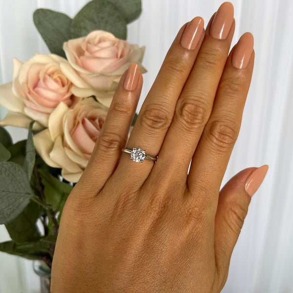1 ct Classic V Style 4 Prong Solitaire Ring