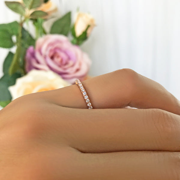 Classic Half Eternity Band - 10k Solid Rose Gold