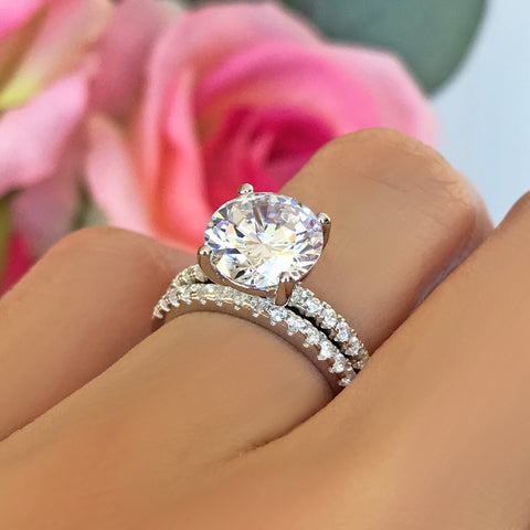 2.25 ctw Oval Accented Art Deco Solitaire Set- Rose GP