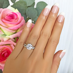 3.25 ctw Round Accented Solitaire Set