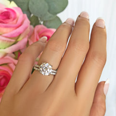 3.25 ctw Round Accented Solitaire Set