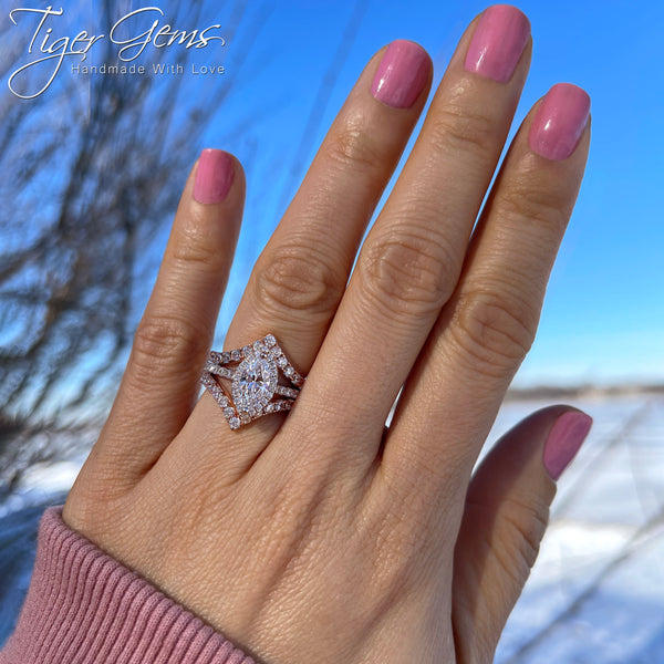 1/2 ctw V Style Chevron Band - Rose GP