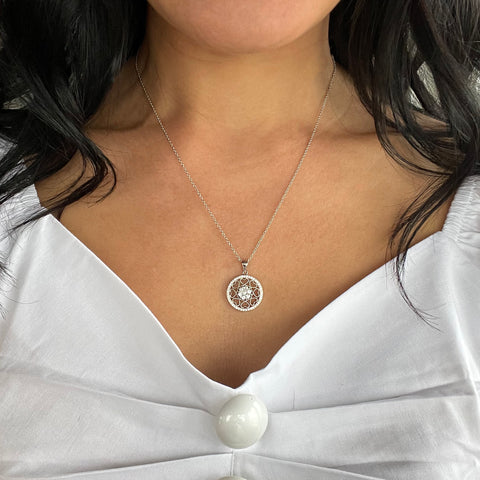 2 ctw Round Halo Necklace - 50% Final Sale