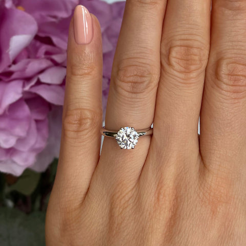 1.5 ct 6 Prong V Style Classic Solitaire Ring