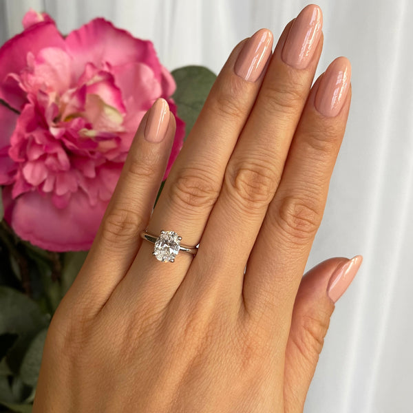2 ct Oval V Style Classic Solitaire Ring