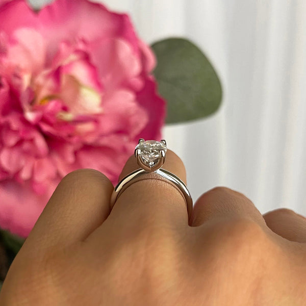 2 ct Oval V Style Classic Solitaire Ring