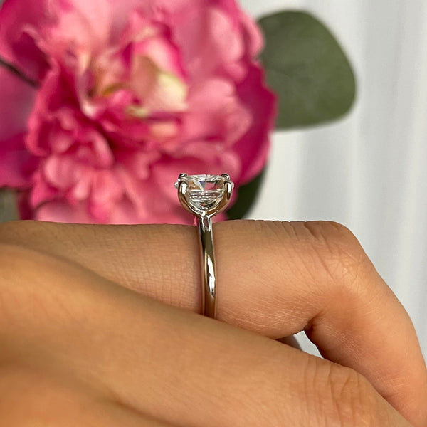 2 ct Oval V Style Classic Solitaire Ring