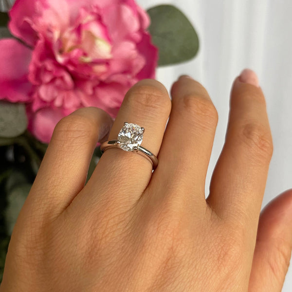 2 ct Oval V Style Classic Solitaire Ring