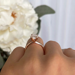 2 ct Oval V Style Classic Solitaire Ring - Rose GP