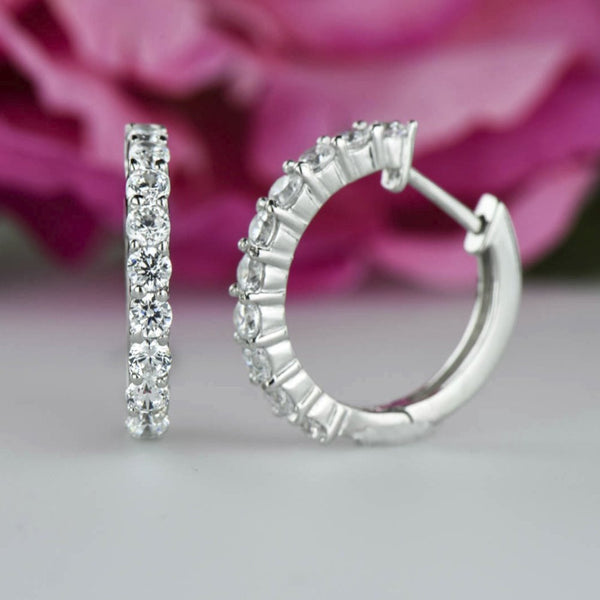 1.5 ctw Hoop Earrings