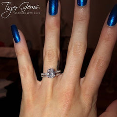 2.25 ctw Oval Accented Art Deco Solitaire Set- Rose GP