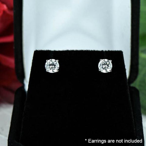 4 ctw 4 Prong Stud Earrings - 10k Solid White Gold