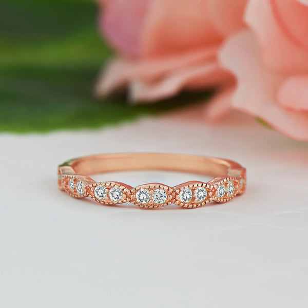 Wide Art Deco Band - Rose GP - 30% Final Sale