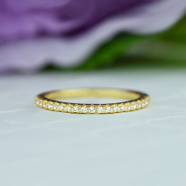 Classic Half Eternity Band - 10k Solid Yellow  Gold