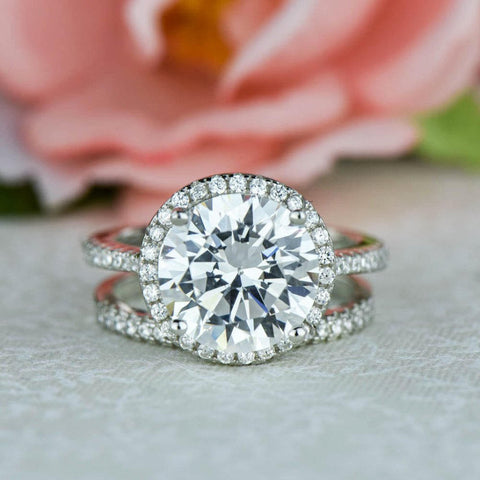 2.25 ctw Round Accented Solitaire Art Deco Set - Rose GP - 50% Final Sale, Sz 4 or 5