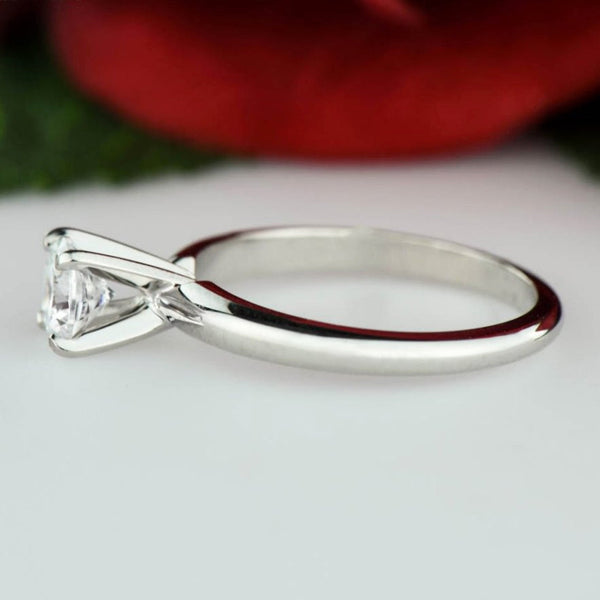 1/2 ct Solitaire Ring - 14k White Gold, Sz 7