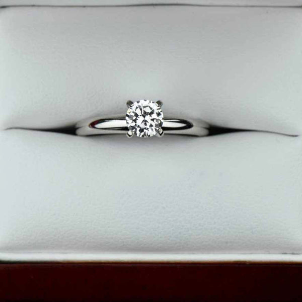 1/2 ct Solitaire Ring - 14k White Gold, Sz 7