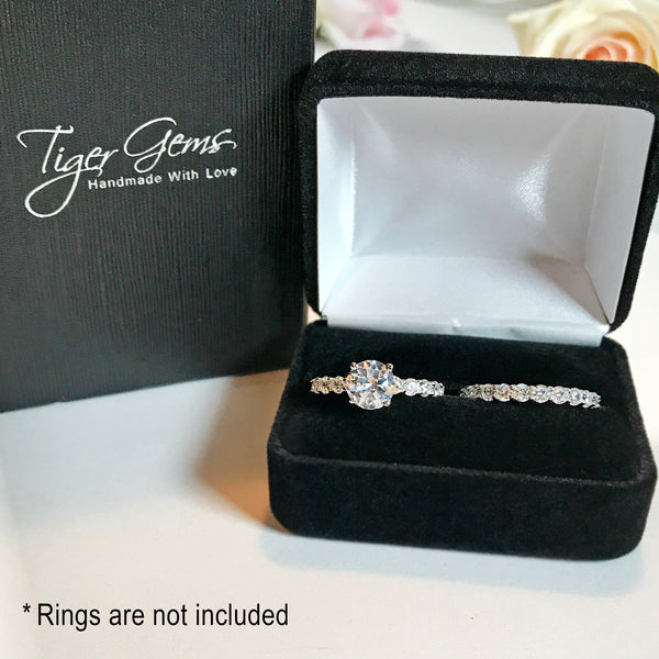Double Velvet Black Ring Box