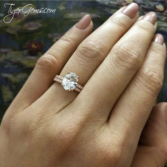 2.25 ctw Oval Accented Solitaire Set- Rose GP