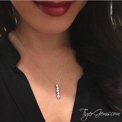 1 ctw 5 Stone Drop Necklace - 60% Final Sale