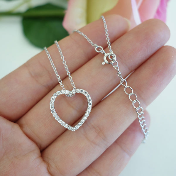 1/4 ctw Open Heart Necklace, 30% Final Sale