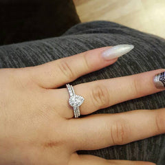 1 ctw Pear Halo Ring - 30% Final Sale