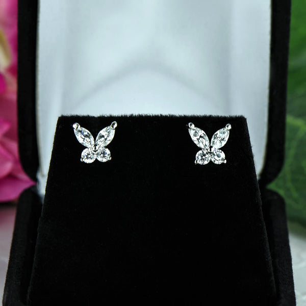 3/4 ctw Butterfly Stud Earrings