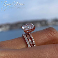 3.75 ctw Radiant Accented Solitaire Ring - Rose GP