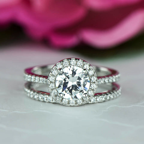 4.25 ctw Classic Round Halo Set, 40% Final Sale 2