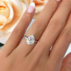 3 ct Pear Solitaire Ring - 50% Final Sale, Sz 4, 4.5, 10