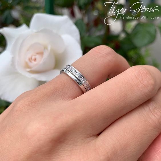 June Emerald Cut & Princess Cut Channel Set CZ Eternity Band - Mystique of  Palm Beach