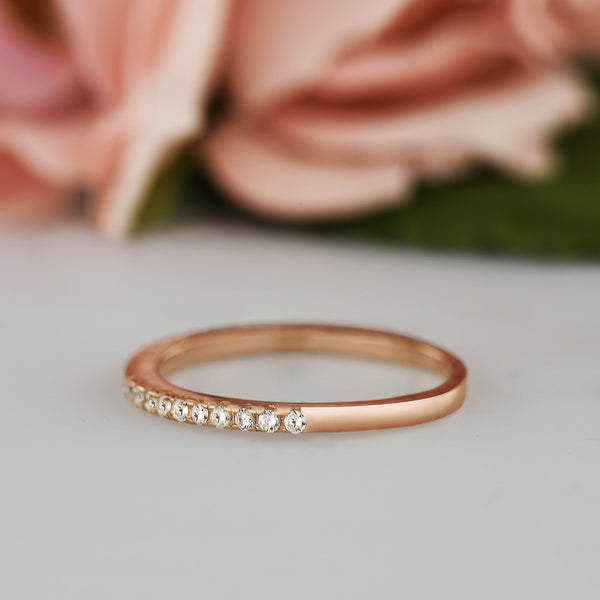 Classic Half Eternity Band - 10k Solid Rose Gold