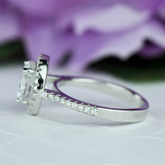 2.25 ctw Classic Halo Ring - 10k Solid White Gold