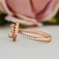 1.5 ctw Oval Halo Ring - Rose GP, 50% Final Sale