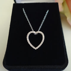 1/4 ctw Open Heart Necklace, 30% Final Sale