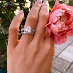 1/4 ctw Princess Art Deco Eternity Band - 10k Solid White Gold, Sz 4
