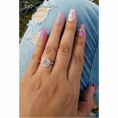 2.25 ctw Square Halo Ring - Rose GP