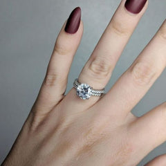 3.25 ctw Round Accented Solitaire Set