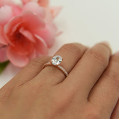 1.25 ctw Oval Accented Ring - Rose GP