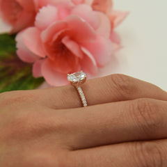 1.25 ctw Oval Accented Ring - Rose GP